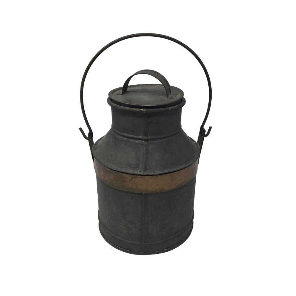 Vintage Metal Milk/Cream Can with Handle- 6.5'' tall